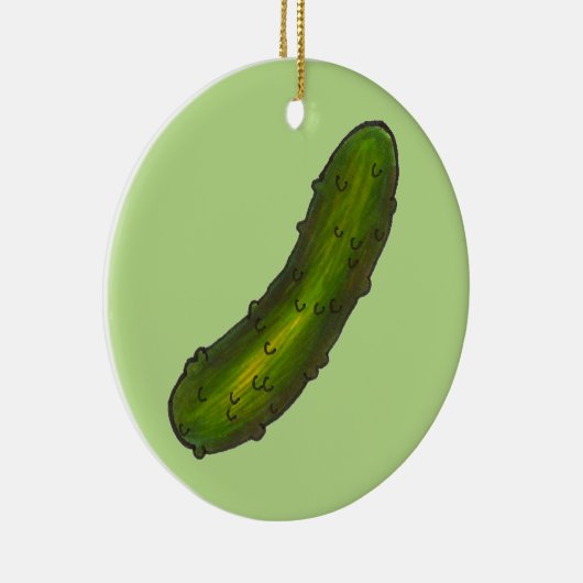 Crunchy Green Kosher Dill Deli Pickle Feinschmecke Keramikornament (Rechts)