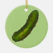 Crunchy Green Kosher Dill Deli Pickle Feinschmecke Keramikornament (Vorne)