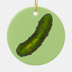 Crunchy Green Kosher Dill Deli Pickle Feinschmecke Keramikornament