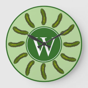 Crunchy Green Kosher Dill Pickle Feinschmecker Küc Große Wanduhr