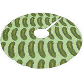 Crunchy Green Kosher Dill Pickle Feinschmecker Küc Polyester Weihnachtsbaumdecke (Schrägansicht)