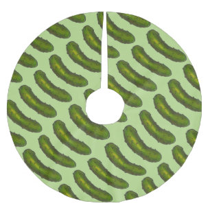 Crunchy Green Kosher Dill Pickle Feinschmecker Küc Polyester Weihnachtsbaumdecke