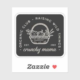 Crunchy Mama Bio Moms Club lustige Zitate schwarz Aufkleber