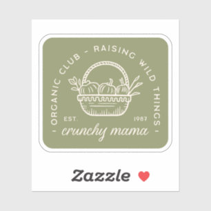 Crunchy Mama Bio natürliche vegetarische vegane gr Aufkleber