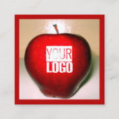 Crunchy red apple -add logo quadratische visitenkarte (Vorderseite)