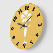 "Crunchy Zeit-" Gelb-große runde Wanduhr (Winkel)