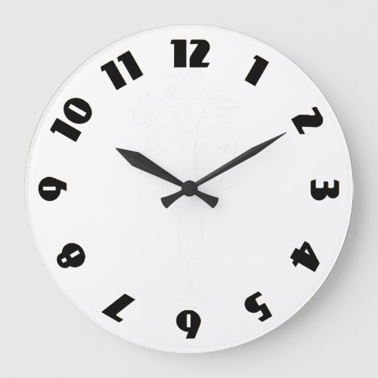"Crunchy Zeit-" Gelb-große runde Wanduhr (Vorderseite)