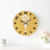 "Crunchy Zeit-" Gelb-große runde Wanduhr (Zuhause)