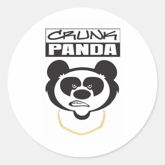 Crunk Panda Runder Aufkleber (Vorderseite)