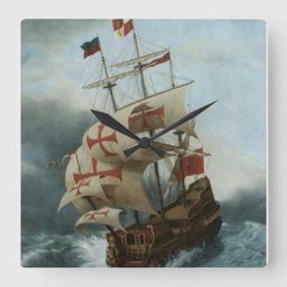 Crusade ahoy quadratische wanduhr