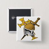 Crusader Helmet Cross & Sword Button (Vorne & Hinten)