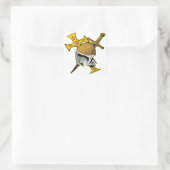 Crusader Helmet Cross & Sword Quadratischer Aufkleber (Tasche)