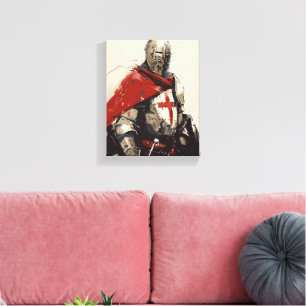 Crusader Knight Illustration Leinwanddruck