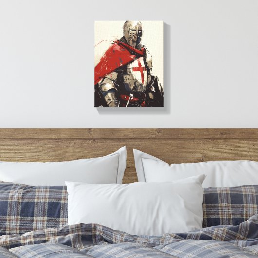 Crusader Knight Illustration Leinwanddruck (Insitu (Schlafzimmer))