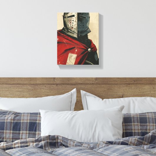 Crusader Knight Illustration Leinwanddruck (Insitu (Schlafzimmer))