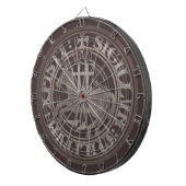 Crusader Templar Knights Seal logo Deus Vult brown Dartscheibe (Vorderseite rechts)