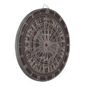 Crusader Templar Knights Seal logo Deus Vult brown Dartscheibe (Vorderseite Links)