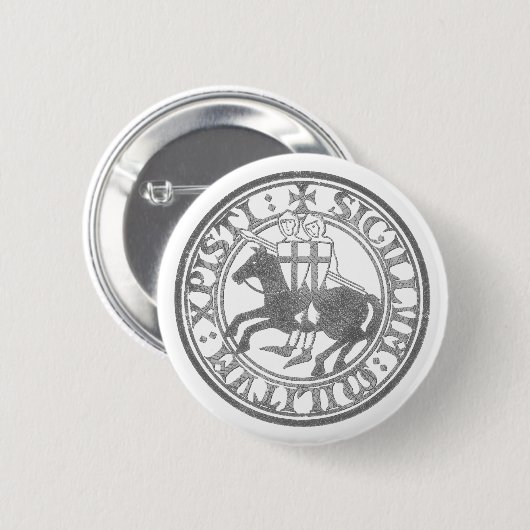 Crusader Templar Knights Siegel Logo Deus Vult old Button (Vorne & Hinten)