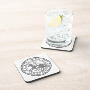 Crusader Templar Knights Siegel Logo Deus Vult old Getränkeuntersetzer