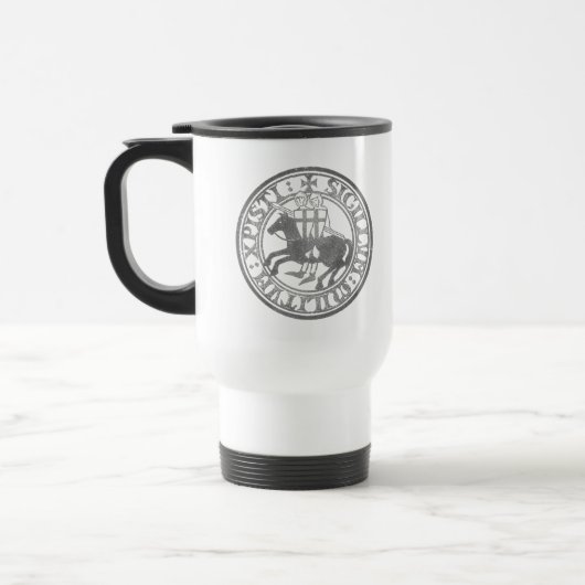 Crusader Templar Knights Siegel Logo Deus Vult old Reisebecher (Links)