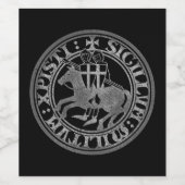 Crusader Templar Knights Siegel Logo Deus Vult old Weinetikett (Einzelnes Label)