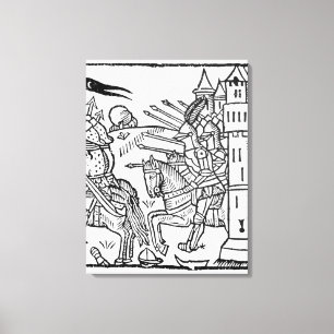 Crusading reiten Ritter heraus, um Kampf zu tun Leinwanddruck