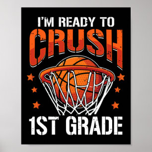 Crush 1. Grade Bysketbyll Byck to School Boys Kind Poster