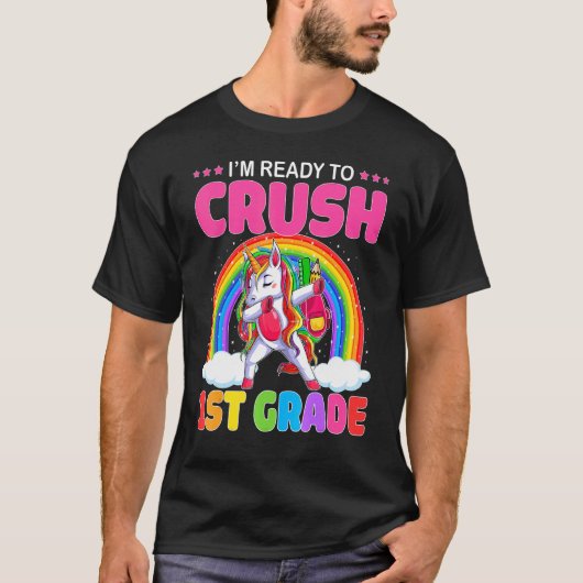 Crush 1. Grade Dabbing Einhorn Zurück zur Schule G T-Shirt (Vorderseite)