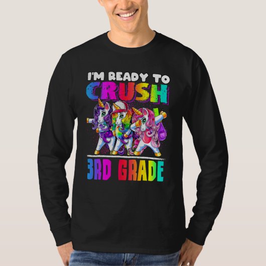 Crush 3rd Grade Dabbing Unicorn Back To School Bac T-Shirt (Vorderseite)
