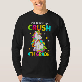 Crush 4th Grade Dabbing Unicorn Back To School Gir T-Shirt