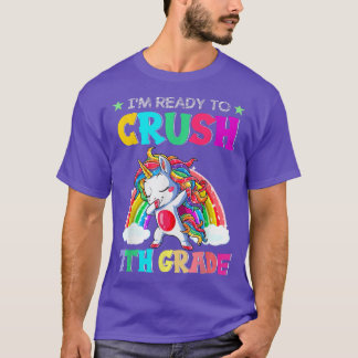 Crush 7. Klasse Einhorn Dabbing Zurück zur Schule  T-Shirt