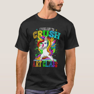 Crush Art Class Dabbing Unicorn Zurück in die Schu T-Shirt