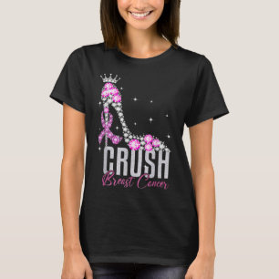 Crush Breast Cancer Abewusstsein Bling Ribbon Wome T-Shirt