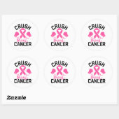Crush Breast Cancer Awareness Runder Aufkleber (Blatt)