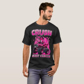 Crush Breast Cancer Awareness T Rex Monster Truck T-Shirt (Vorne ganz)