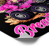 Crush Breast Cancer Dinosaur T Rex Monster Truck B Poster (Ecke)