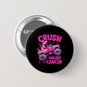 Crush Breast Cancer Nk T-rex Dinosaur Monster Truc Button (Vorne & Hinten)