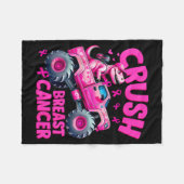 Crush Breast Cancer Nk T-rex Dinosaur Monster Truc Fleecedecke (Vorderseite (Horizontal))