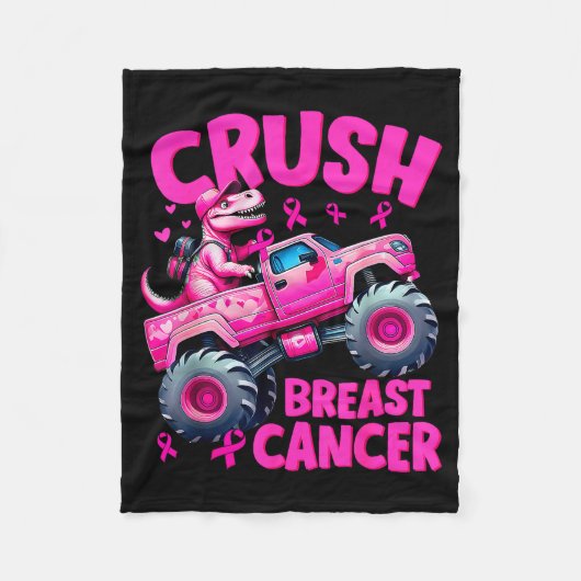 Crush Breast Cancer Nk T-rex Dinosaur Monster Truc Fleecedecke (Vorderseite)