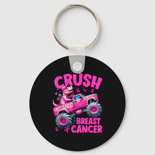 Crush Breast Cancer Nk T-rex Dinosaur Monster Truc Schlüsselanhänger (Vorderseite)