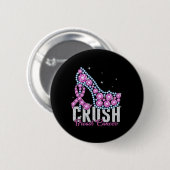 Crush Brustkrebs Bling Ribbon Button (Vorne & Hinten)