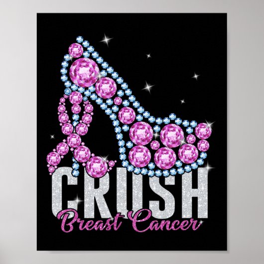 Crush Brustkrebs Bling Ribbon Poster (Vorne)