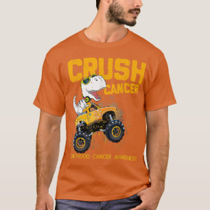 Crush Cancer Childhood Cancer Awareness Dinosaur T T-Shirt