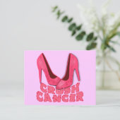 Crush Cancer mit Stilettos Postkarte (Stehend Vorderseite)