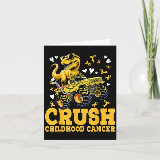 Crush Childhood Cancer Awareness Monster Truck Din Karte (Vorderseite)