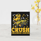 Crush Childhood Cancer Awareness Monster Truck Din Karte (Gelbe Blume)