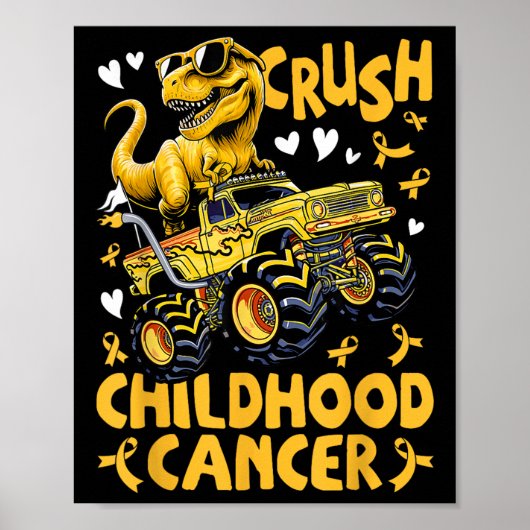 Crush Childhood Cancer Awareness Monster Truck Din Poster (Vorne)