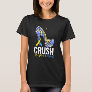 Crush Dercum's Disease Yellow & Blue Ribbon High H T-Shirt