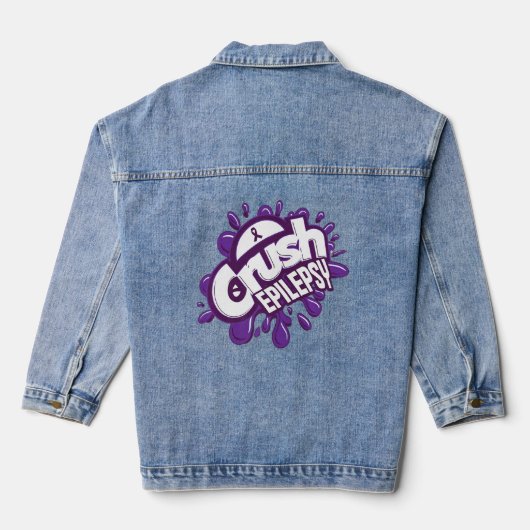 Crush Epilepsy Grafiti Epilepsy Awareness T - Shir Jeansjacke (Rückseite)
