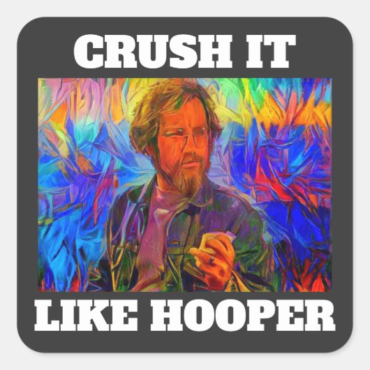 Crush It like Hooper Cup Matt Hooper Kiefer Sticke Quadratischer Aufkleber (Vorderseite)